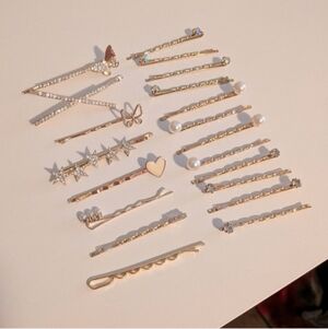 Elegant Gold Hair Bobby Pin Set